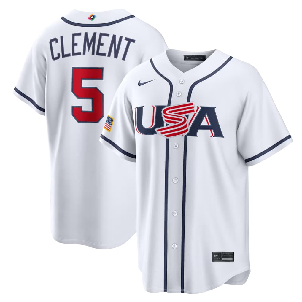 Ernie Clement USA Baseball Nike 2026 World Baseball Classic Home Stadium Jersey - White