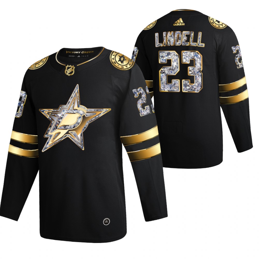 Esa Lindell Stars 2022 Stanley Cup Playoffs Black Diamond Edition Authentic Jersey