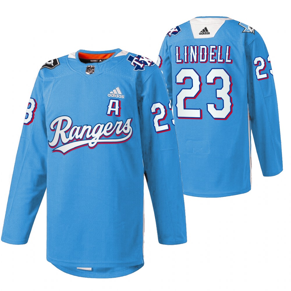 Esa Lindell Stars Texas Rangers Night 2022 Jersey Blue Warmup