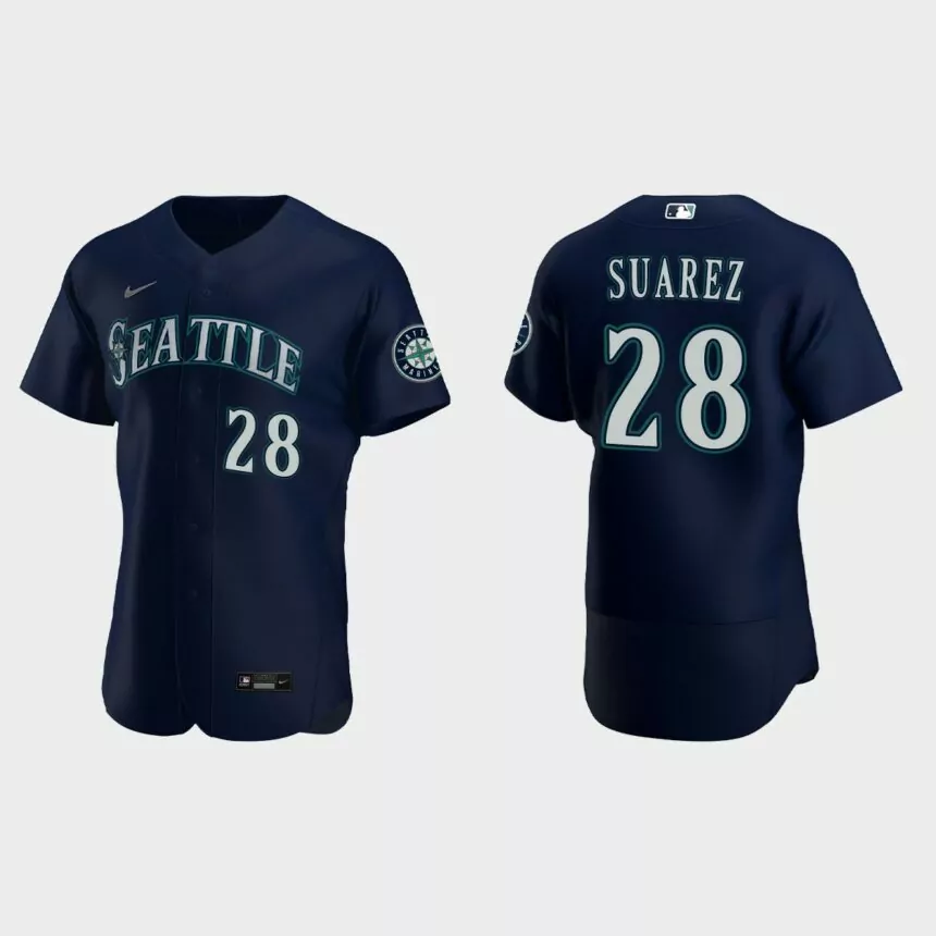 Eugenio Suarez Seattle Mariners Authentic Jersey – Navy