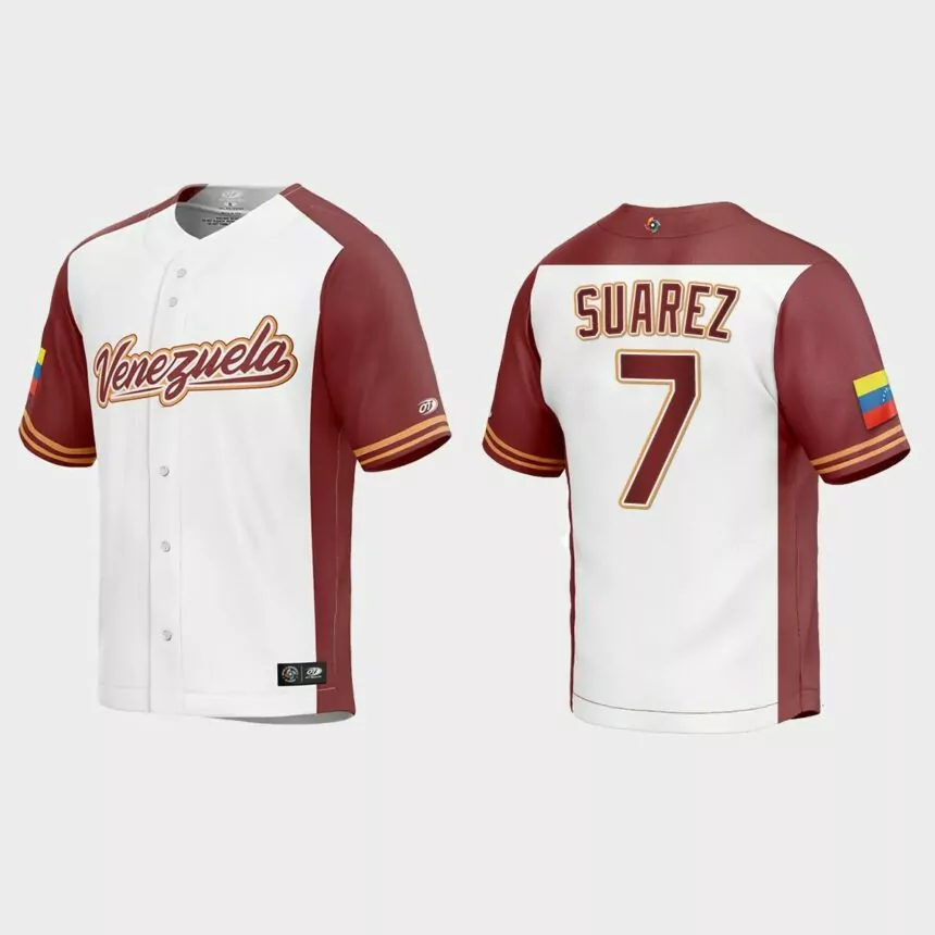 Eugenio Suarez Venezuela Baseball 2023 World Baseball Classic Replica Jersey – White