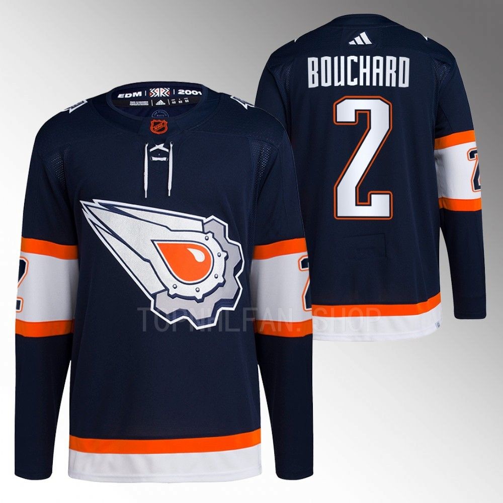 Evan Bouchard 2022 Edmonton Oilers Navy Reverse Retro 2.0 Authentic Primegreen Jersey