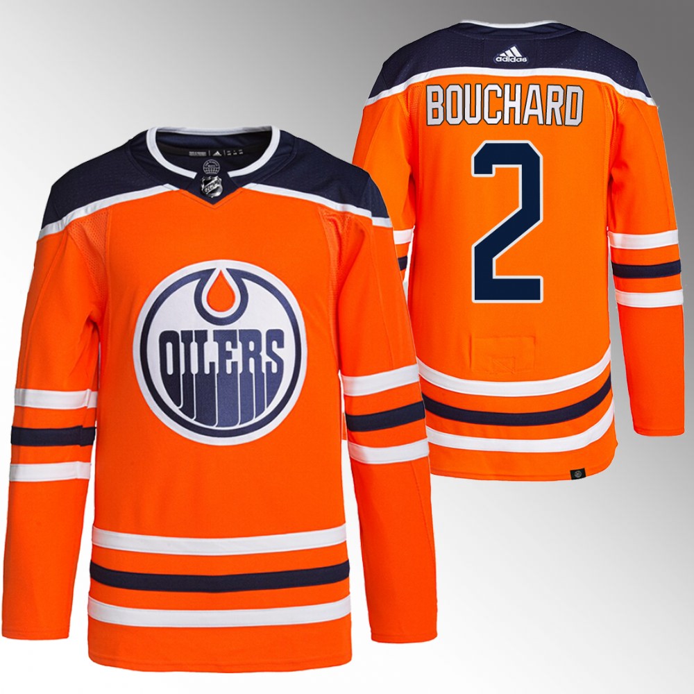 Evan Bouchard Edmonton Oilers Orange Primegreen Authentic Home Jersey