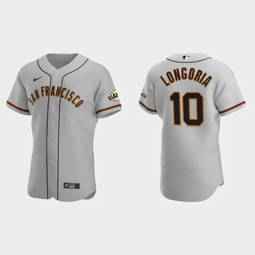 Evan Longoria #10 San Francisco Giants 2020 Road Authentic Jersey – Gray