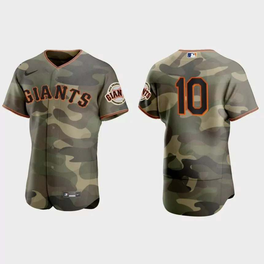 Evan Longoria San Francisco Giants 2021 National Armed Forces Day Authentic Jersey – Camo