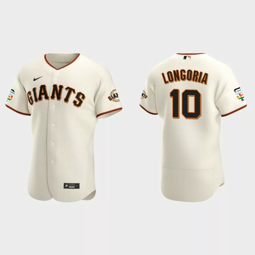Evan Longoria San Francisco Giants 2021 Pride Month Authentic Home Jersey – Cream