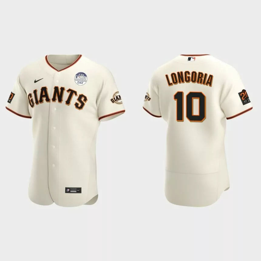 Evan Longoria San Francisco Giants 4 ALS Lou Gehrig Day Authentic Jersey – Cream