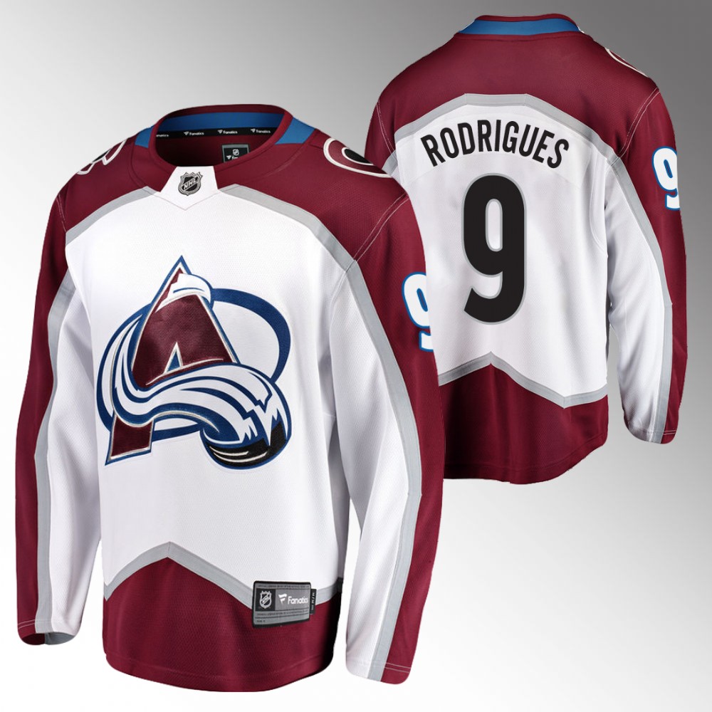 Evan Rodrigues Colorado Avalanche Jersey Away White Breakaway Player