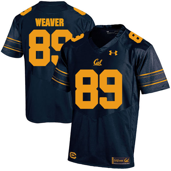 Evan Weaver California Golden Bears Men's Jersey - #89 NCAA Navy Blue Stitched Authentic