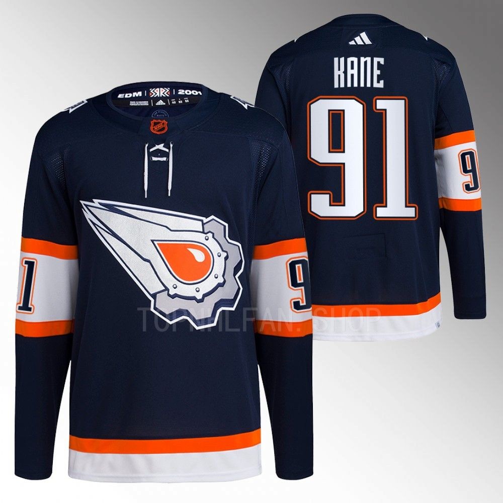 Evander Kane 2022 Edmonton Oilers Navy Reverse Retro 2.0 Authentic Primegreen Jersey