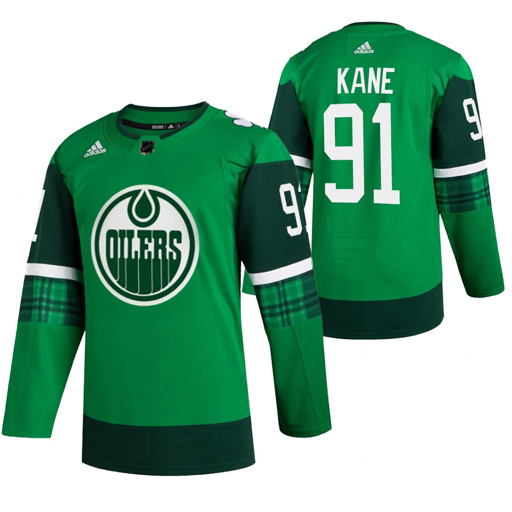 Evander Kane 2022 St. Patrick Oilers Green #91 Jersey