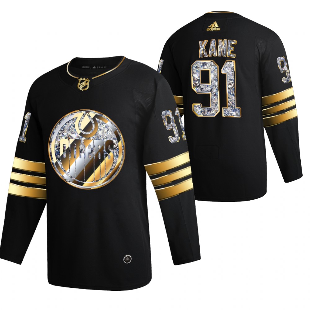 Evander Kane Oilers #91 Black Diamond Edition 2022 Stanley Cup Playoffs Jersey