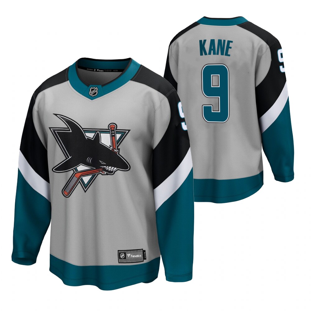 Evander Kane San Jose Sharks 2021 Reverse Retro Gray Men Jersey Special Edition