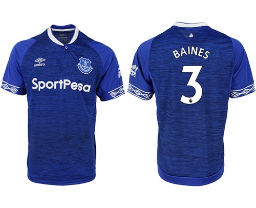 Everton #3 Baines Home Soccer Club Jersey