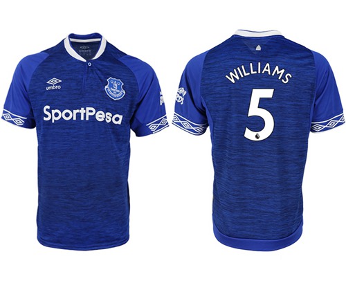 Everton #5 Williams Home Soccer Club Jersey