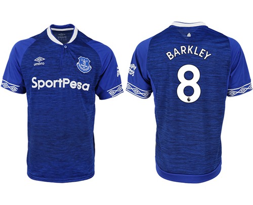 Everton #8 Barkley Home Soccer Club Jersey