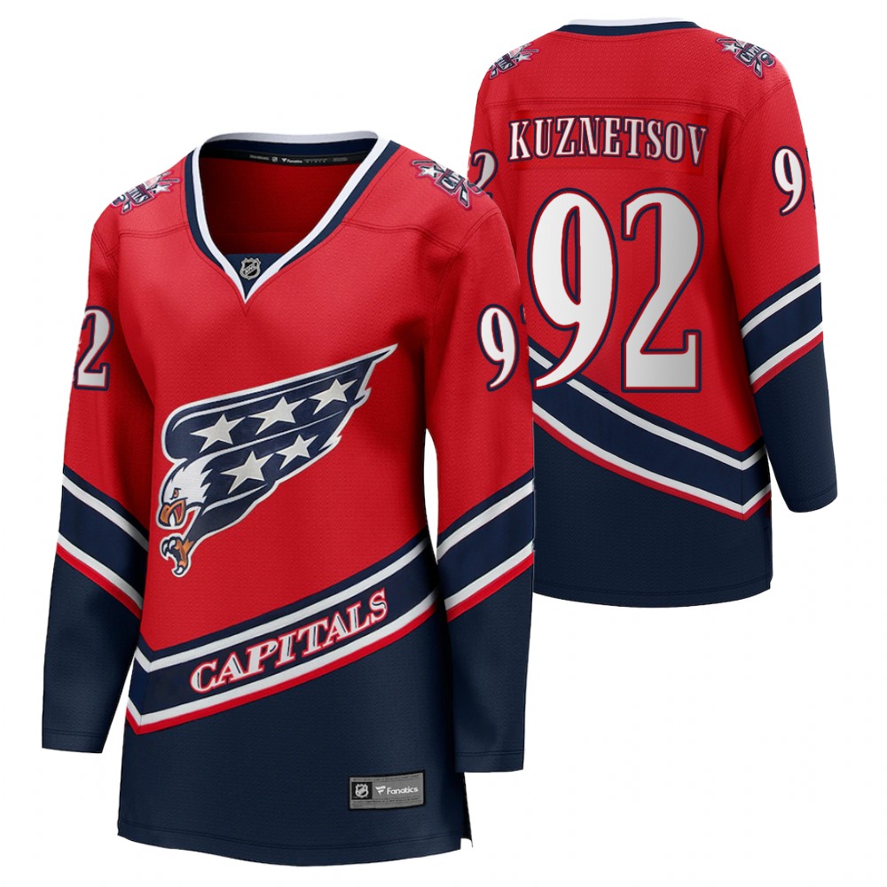 Evgeny Kuznetsov Washington Capitals 2021 Reverse Retro Red Women Jersey Special Edition