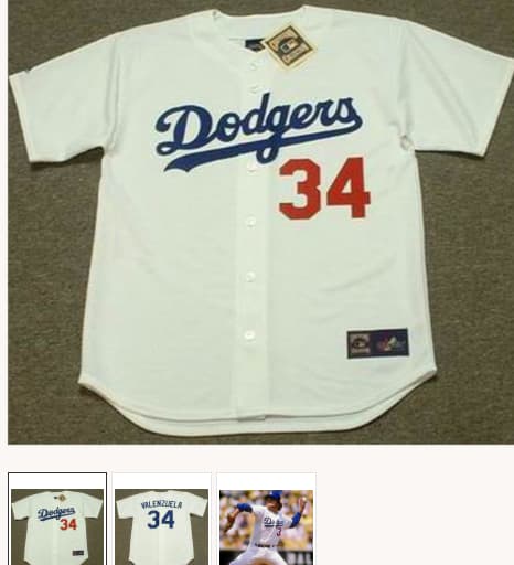 FERNANDO VALENZUELA Los Angeles Dodgers 1981 Home Majestic Throwback Baseball Jersey