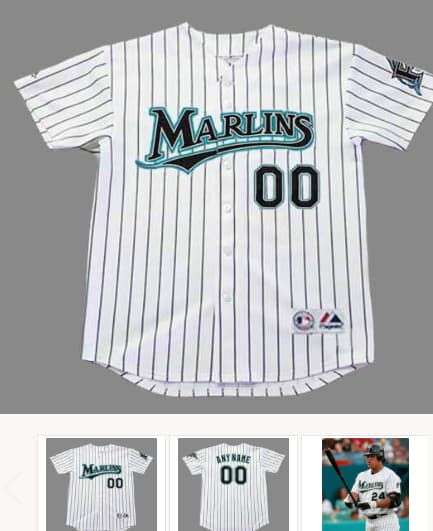 FLORIDA MARLINS 2000's Home Majestic Throwback Jersey Customized