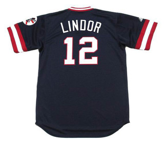 FRANCISCO LINDOR Cleveland Indians 1970's Majestic Cooperstown Throwback Jersey