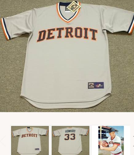 FRANK HOWARD Detroit Tigers 1972 Majestic Cooperstown Throwback Away Baseball Jersey