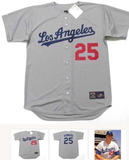 FRANK HOWARD Los Angeles Dodgers 1960's Away Majestic Baseball Throwback Jersey