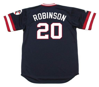 FRANK ROBINSON Cleveland Indians 1975 Away Majestic Throwback Baseball Jersey