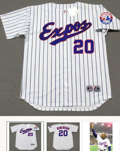 FRANK ROBINSON Montreal Expos 2002 Home Majestic Throwback Baseball Jersey