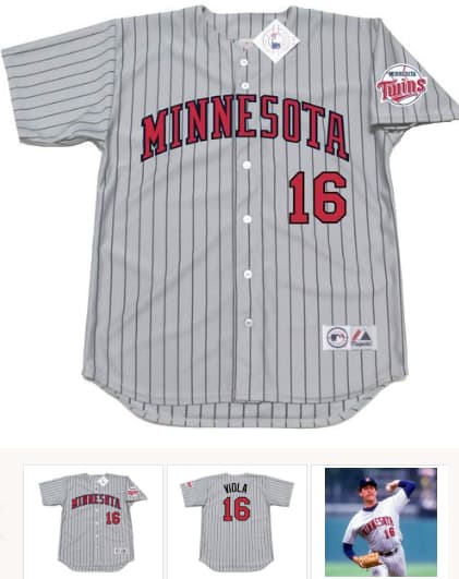 FRANK VIOLA Minnesota Twins 1988 Majestic Throwback Away Baseball Jersey
