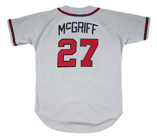 FRED McGRIFF Atlanta Braves 1995 Away Majestic Throwback Baseball Jersey