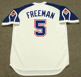 FREDDIE FREEMAN Atlanta Braves 1970's Home Majestic Throwback Baseball Jersey