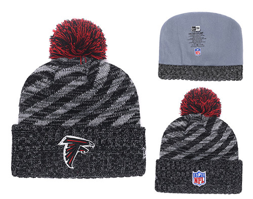 Falcons Black 2018 NFL Sideline Cold Weather Pom Knit Hat YD