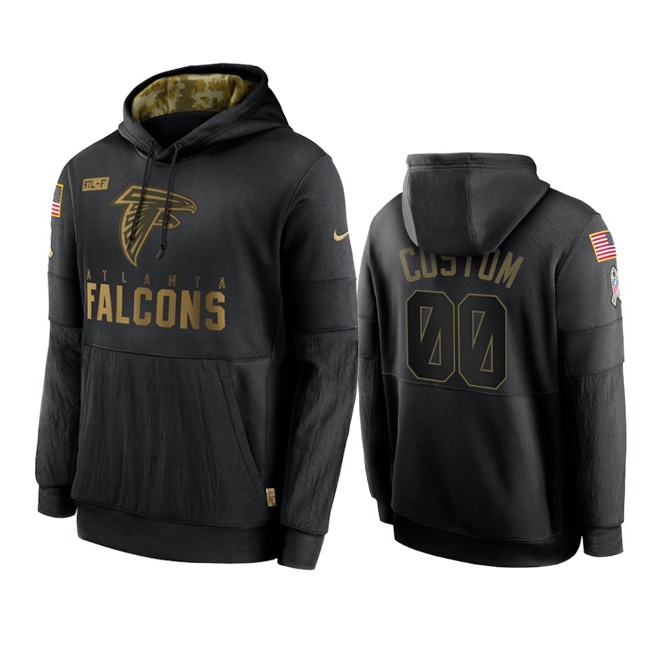 Falcons Black Custom 2020 Salute To Service Sideline Performance Hoodie
