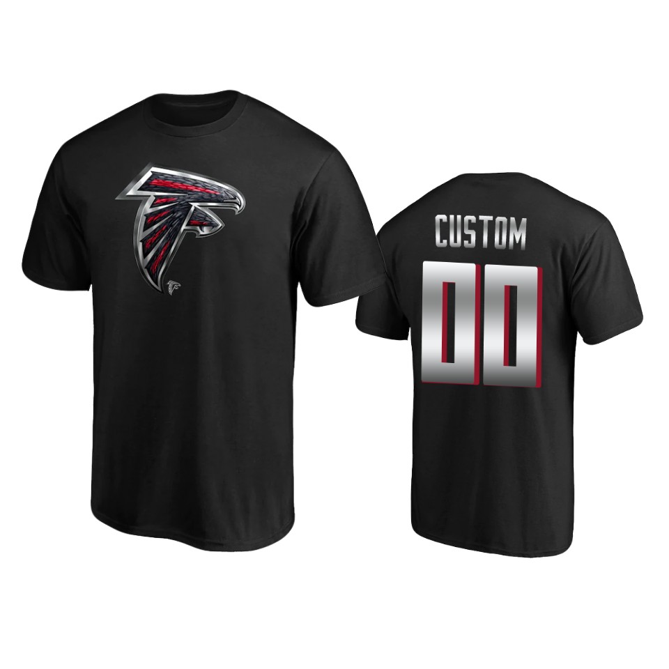 Falcons Black Custom Midnight Mascot Logo T-shirt