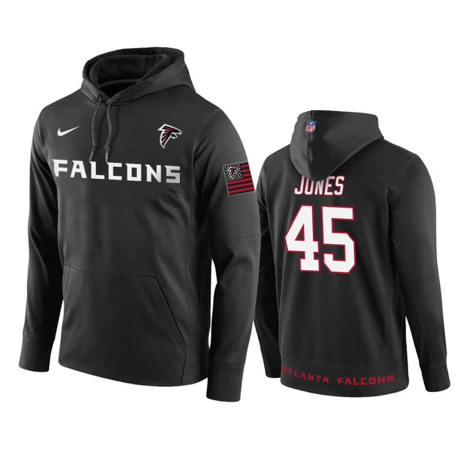 Falcons Black Deion Jones Pullover Hoodie Circuit Wordmark Men's