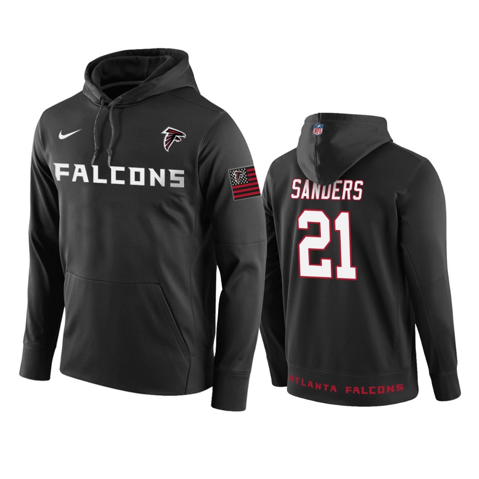 Falcons Black Deion Sanders Pullover Hoodie Circuit Wordmark Men's
