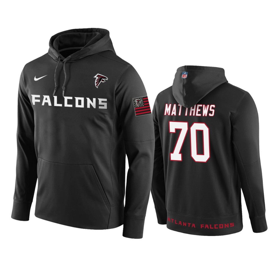 Falcons Black Jake Matthews Pullover Hoodie Circuit Wordmark Men