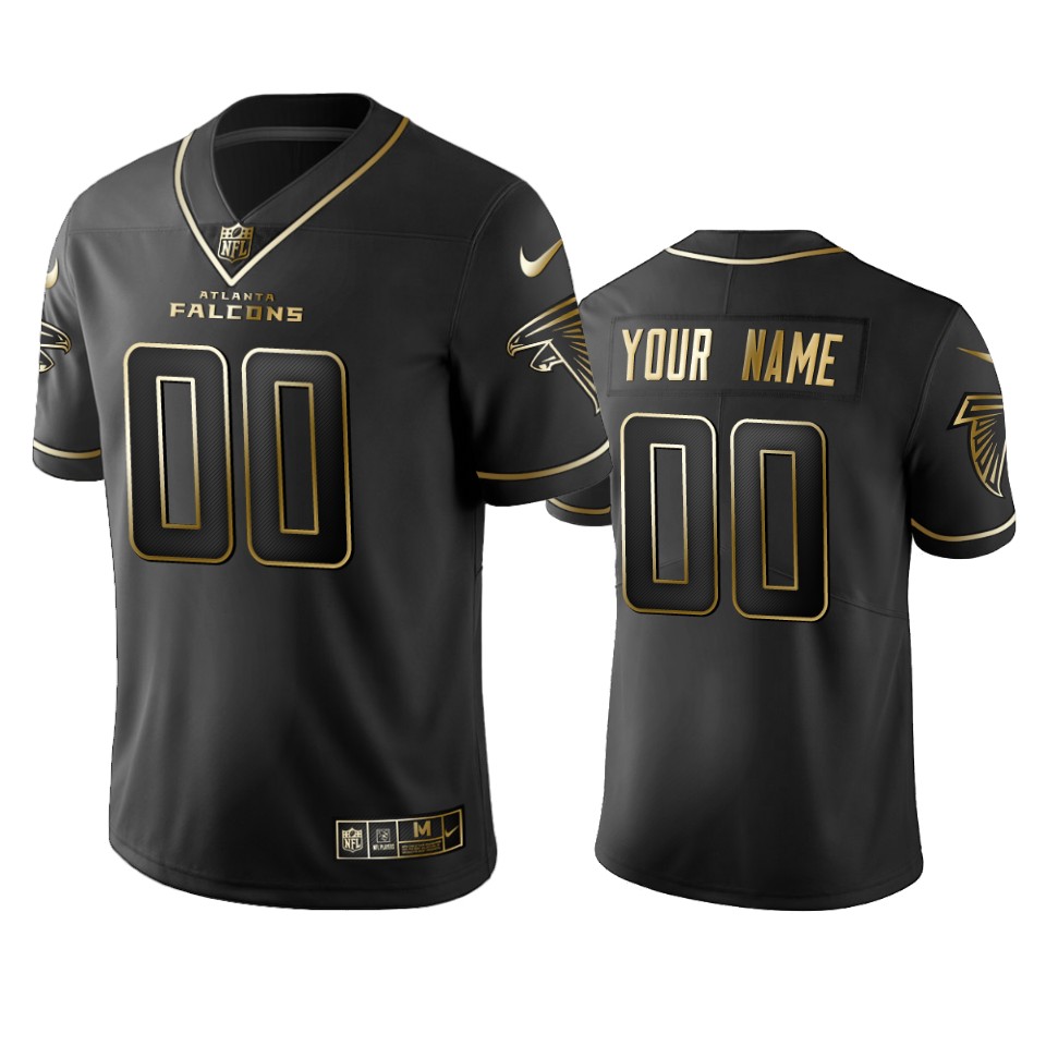 Falcons Custom Black Vapor Untouchable Limited Jersey Golden Edition