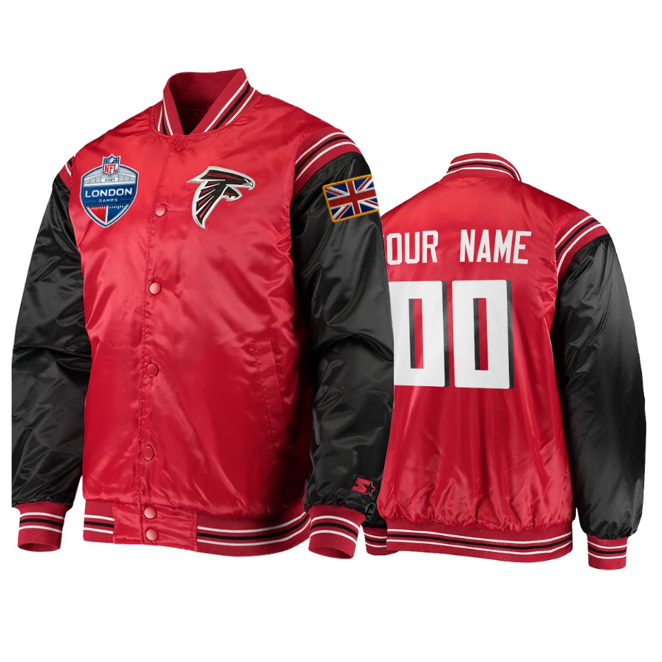 Falcons Custom Red 2021 NFL London Game Jacket
