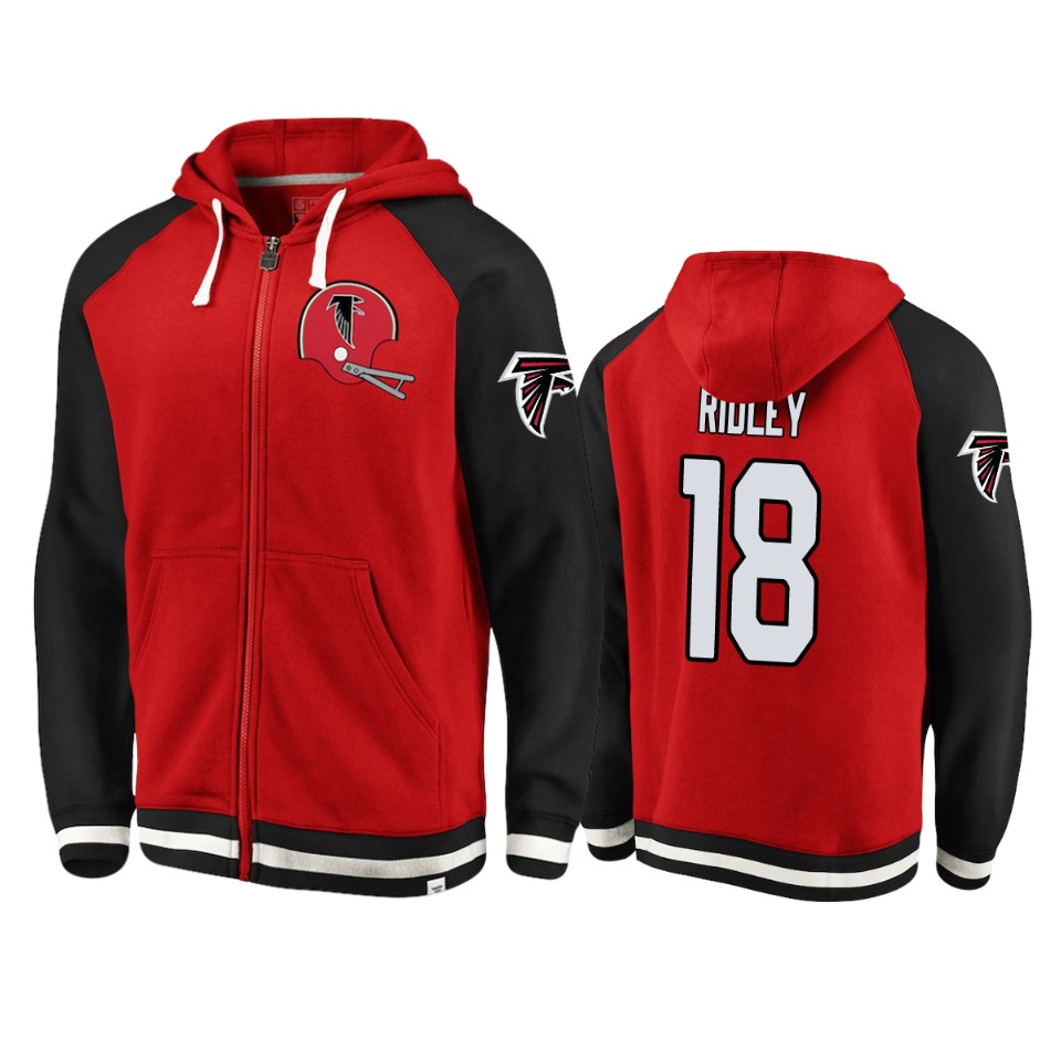 Falcons Red-Black Calvin Ridley Full-Zip Hoodie True Classics Men