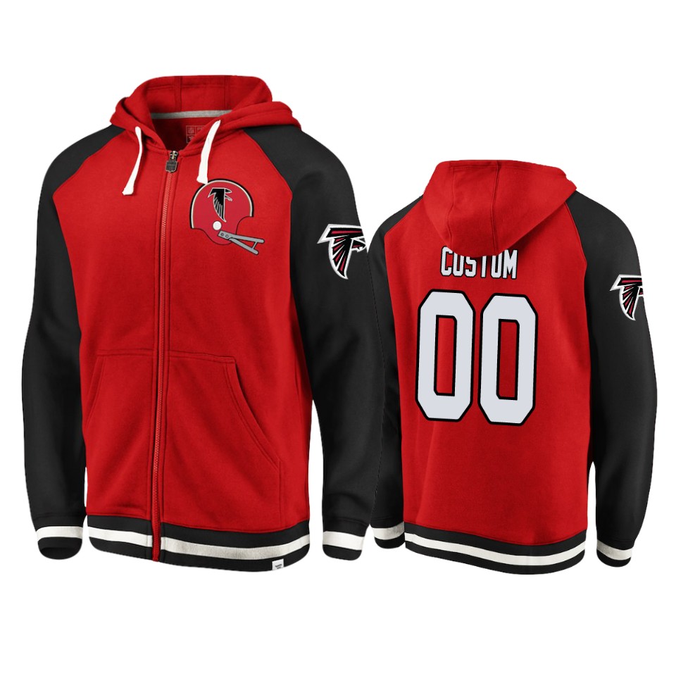 Falcons Red-Black Custom Full-Zip Hoodie True Classics Men