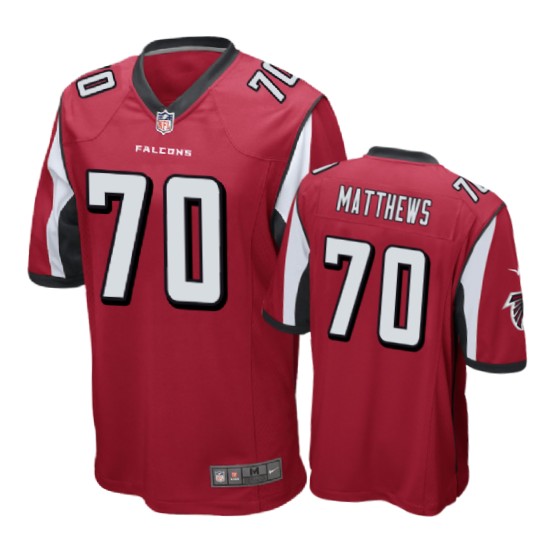 Falcons Red Jake Matthews Game Jersey