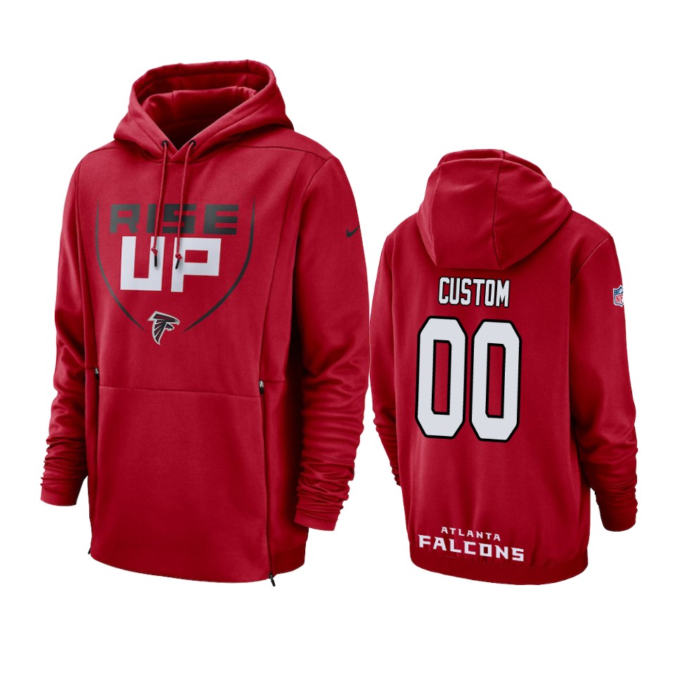 Falcons Sideline Lockup Red Custom Pullover Hoodie
