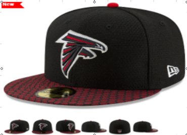 Falcons Team Logo Black Fitted Hat LX