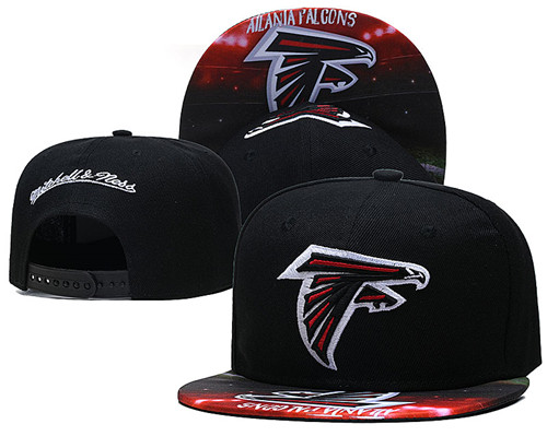 Falcons Team Logo Black Mitchell & Ness Adjustable Hat LH