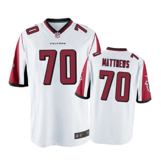 Falcons White Jake Matthews Game Jersey