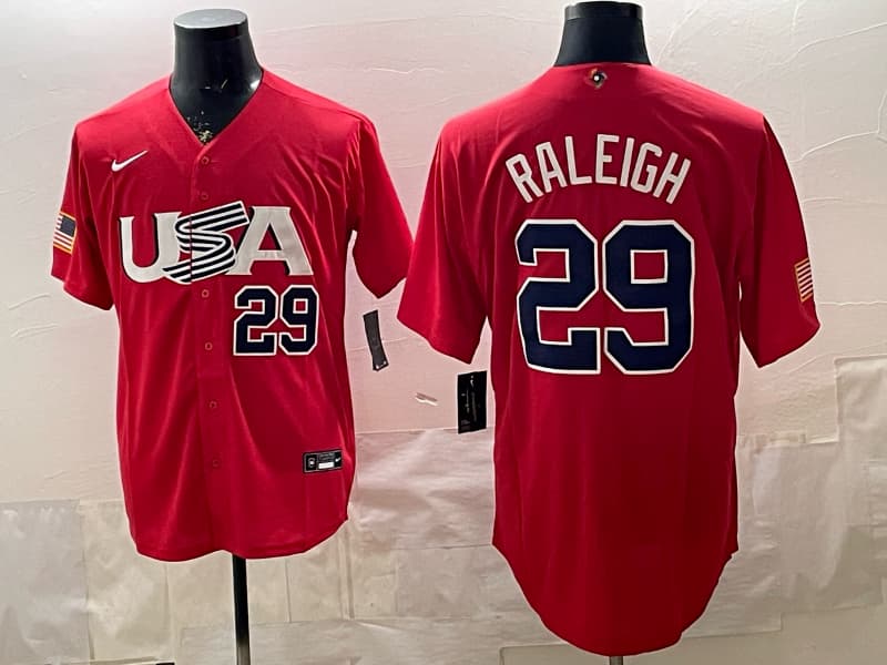 Fastship Cal Raleigh # 29 USA Team World Baseball  jersey