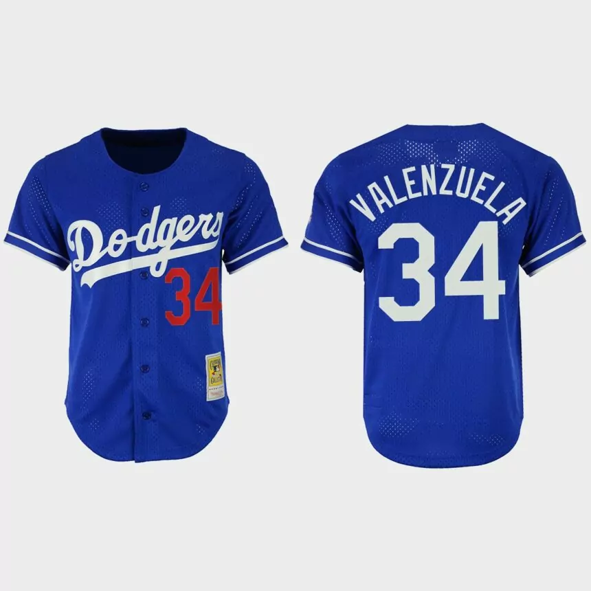 Fernando Valenzuela #34 Los Angeles Dodgers Mesh Batting Practice Cooperstown Collection Jersey – Royal
