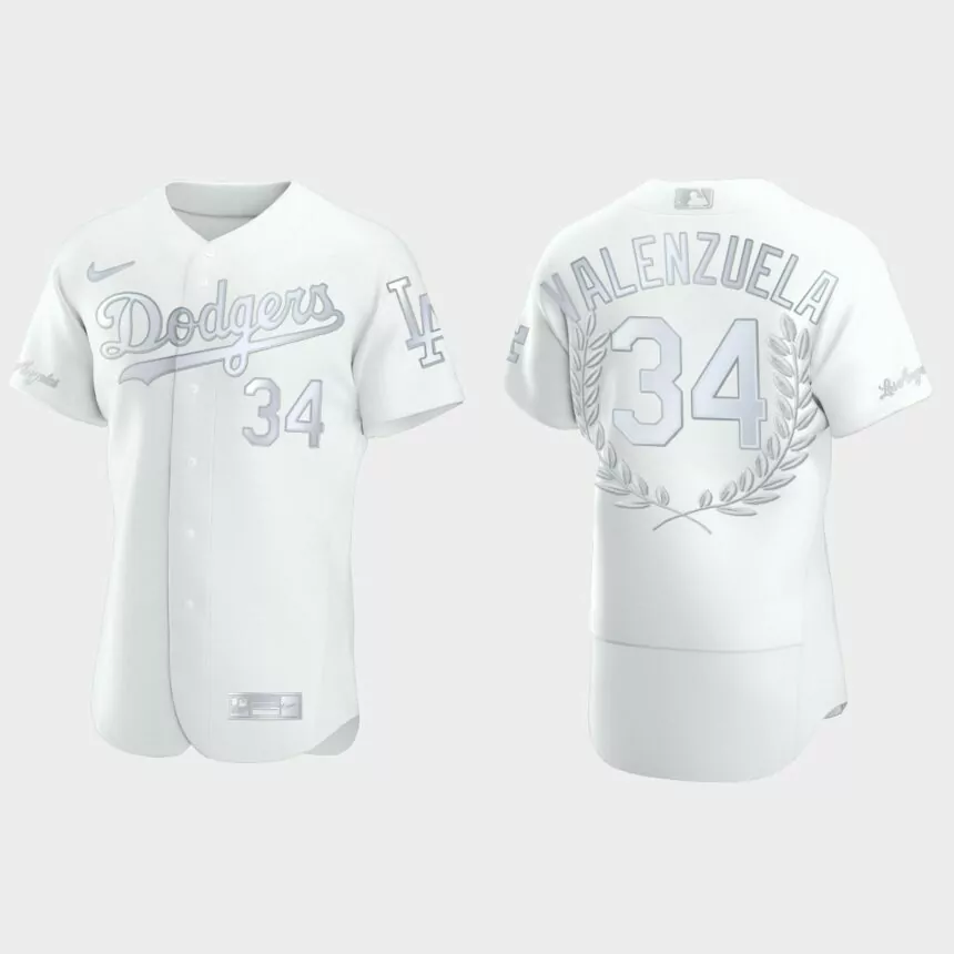 Fernando Valenzuela #34 Los Angeles Dodgers NL Cy Young Awards Collection Jersey – White
