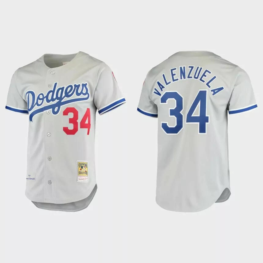 Fernando Valenzuela Los Angeles Dodgers 1981 Cooperstown Collection Authentic Jersey – Gray